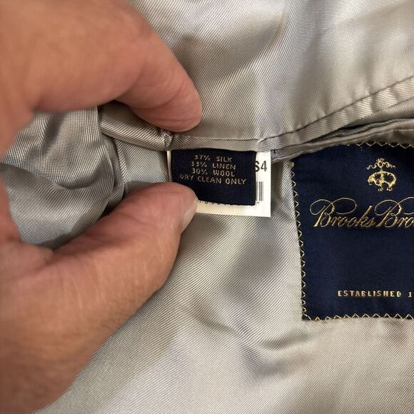 Brooks Brothers Wool Silk Linen Blazer Sport Coat 3 Roll 2 Light Blue 43L - Picture 11 of 12